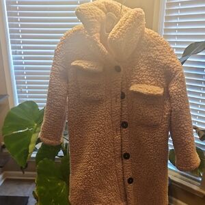Cozy Beige Sherpa Teddy Coat – Warm Winter Jacket